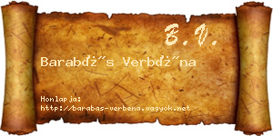Barabás Verbéna névjegykártya